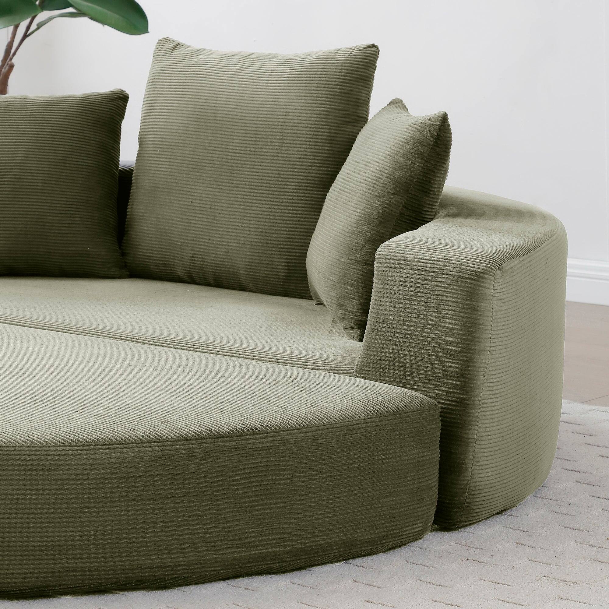 Alt View 7. Boyel Living - Convertible Corduroy Sofa Couch Bed Multi Functional Folding Futon Floor Lounge Sofa No Assembly Green - Green.