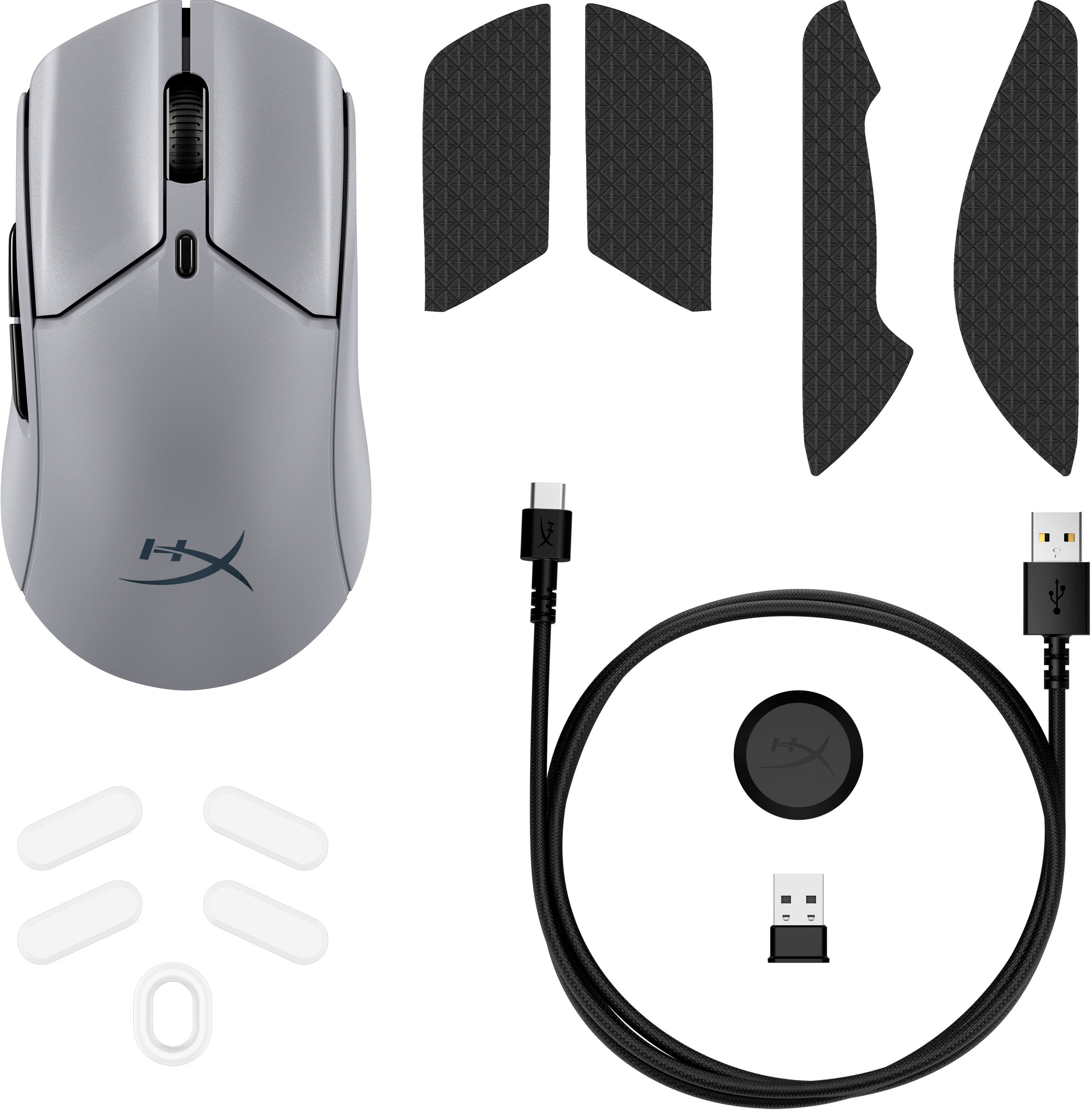 Alt View 14. HyperX - Pulsefire Haste 2 Pro 4K Lightweight Wireless Optical Gaming Mouse with RGB Lighting - Slate Grey.
