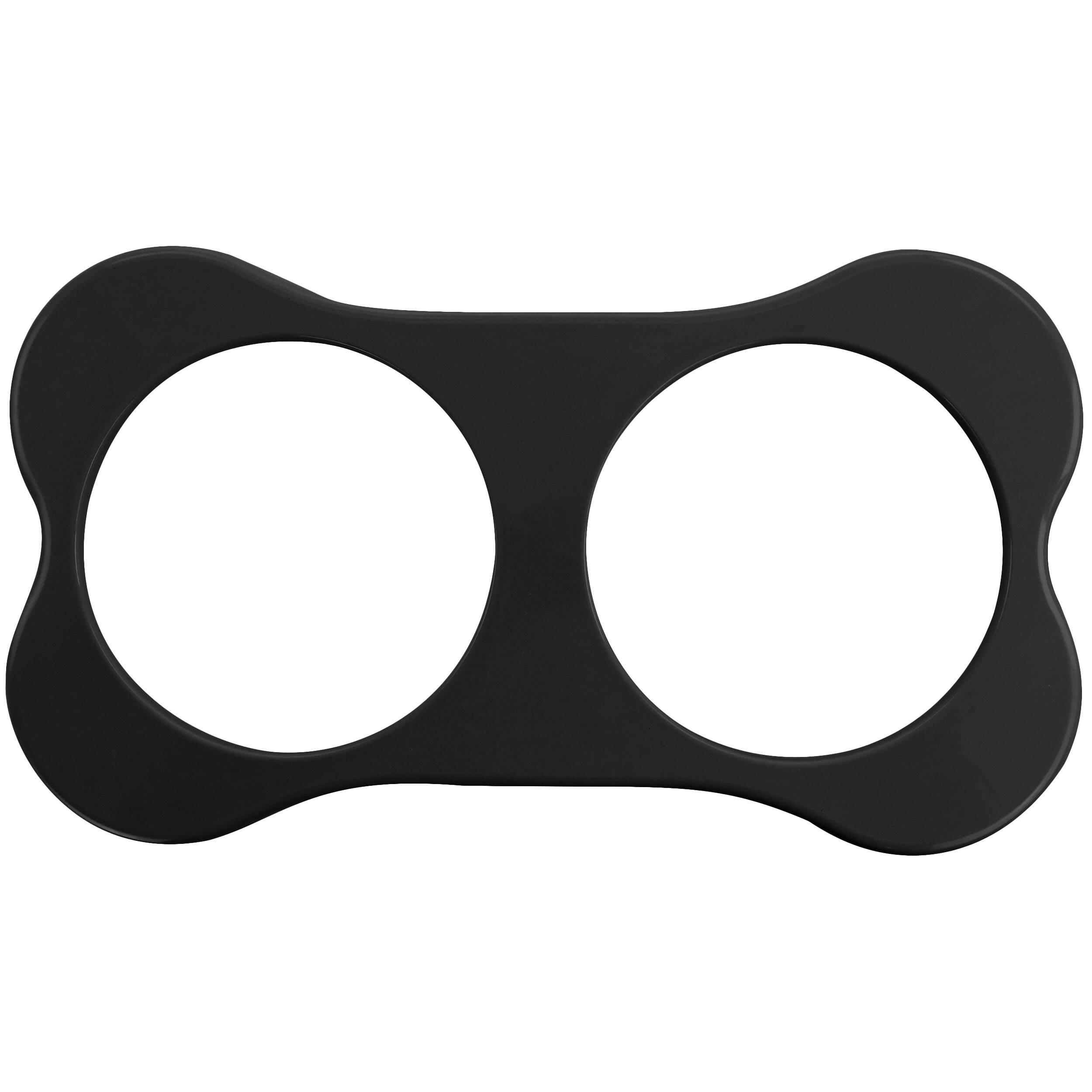 Alt View 2. Gibson - Gibson Home Bow Wow Meow 3 Piece Elevated Pet Bowl Dinner Set in Black - Black.