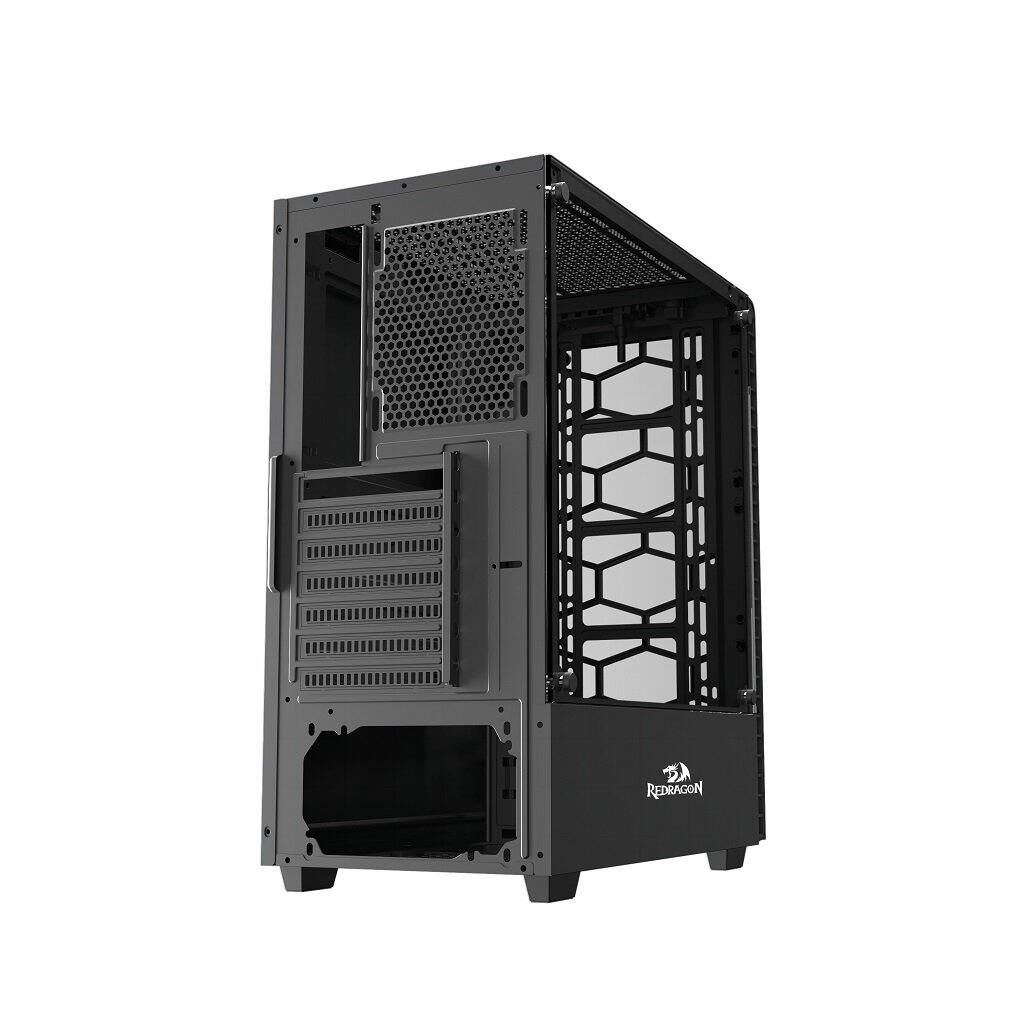 Alt View 2. REDRAGON - FIREFLIGHT GC-624 ATX Side Tempered Glass Gaming PC Case - Black.