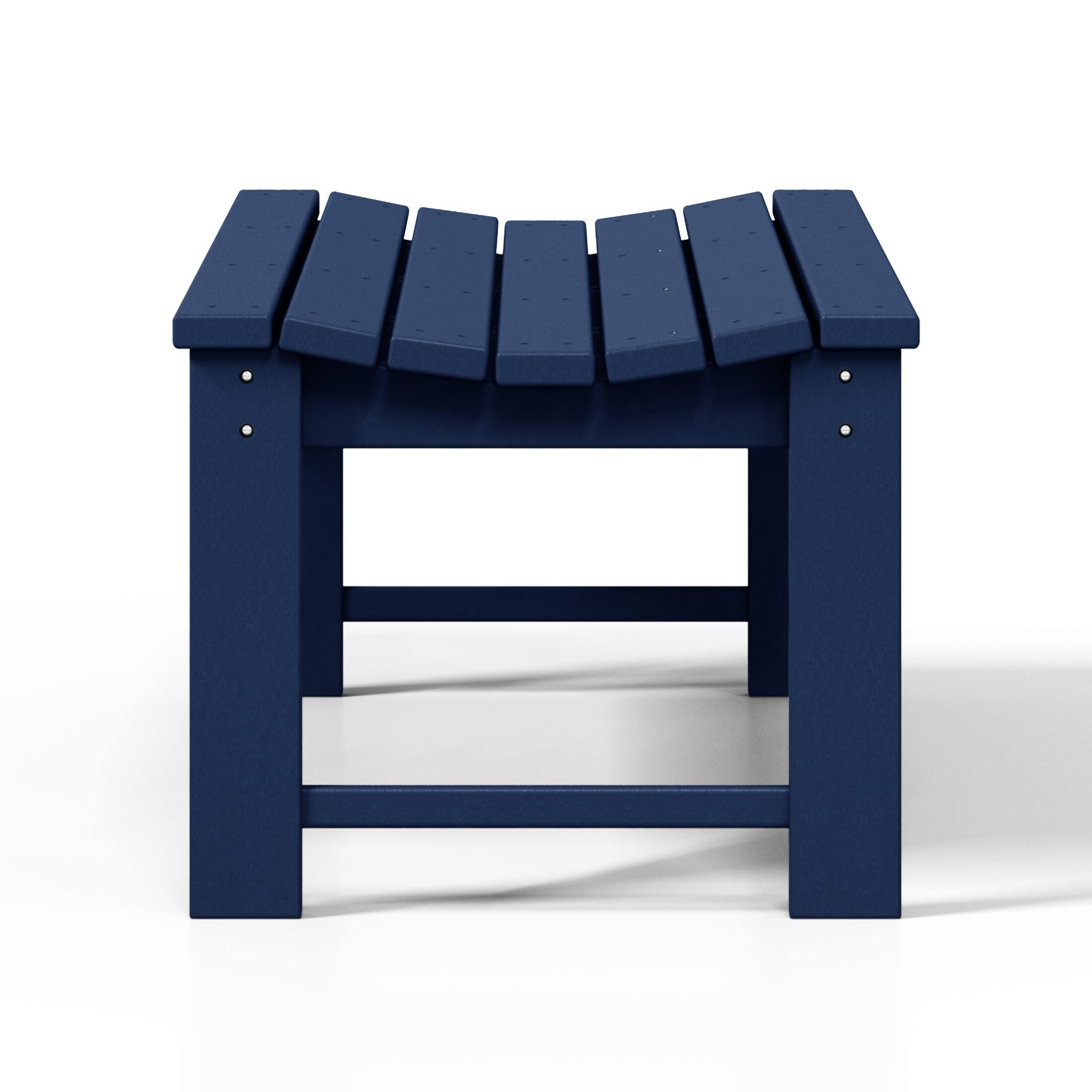 Left. WestinTrends - WestinTrends Malibu 48" length backless Poly Wood Outdoor / Garden bench - Navy Blue.