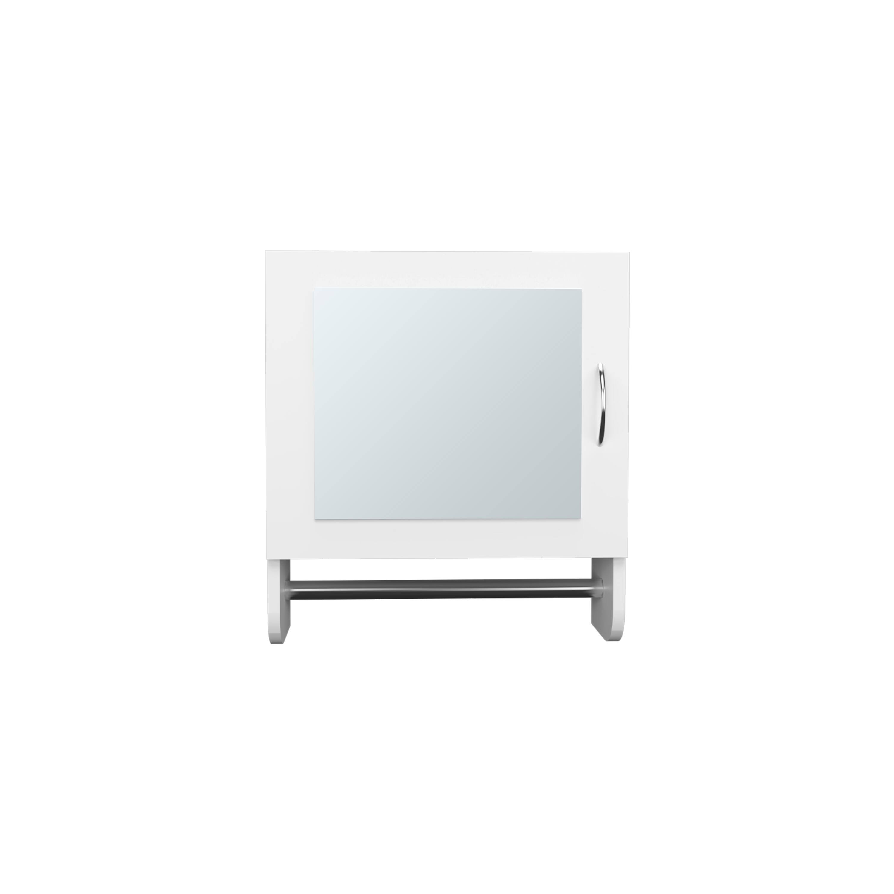 TuHome - Botiq Mirror Medicine Cabinet With Towel Rack One Door With Two Interior Shelves For Bathroom - White