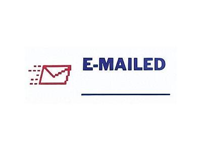 Alt View 3. Accu-Stamp - Accu-Stamp 2 E-Mailed Rectangle Pre-Inked Stamp, Blue and Red Ink, 1 5/8 x 1/2" (035541) - Blue and Red.