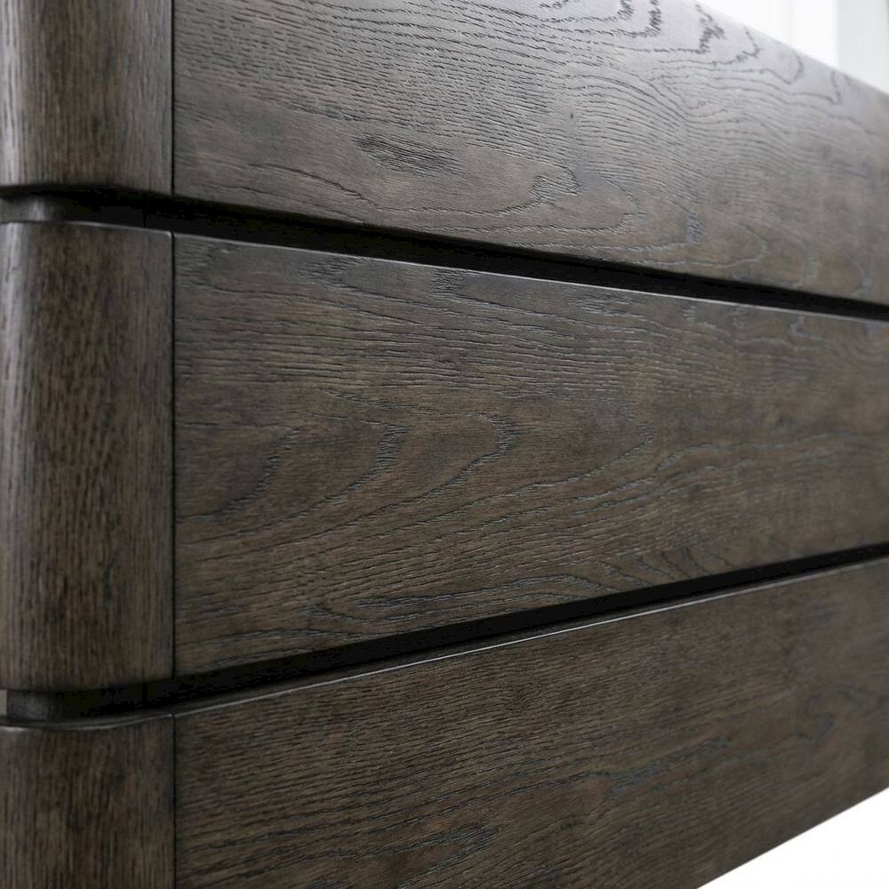 Alt View 1. Starlight Canyon Home - Brown Queen Panel Bed Headboard with LED Touch Light and Oak Veneers - Satin Espresso.