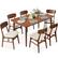 Front. Best Choice Products - Best Choice Products 7-Piece Mid-Century Modern Upholstered Dining Set, Wooden Table w/ 6 Chairs - Walnut/Cream - Walnut/Cream.