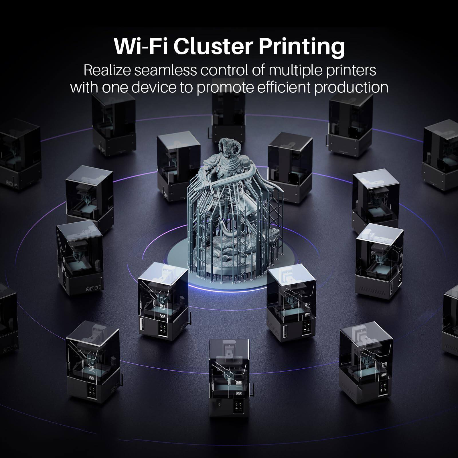 Wi-Fi Cluster Printing

Realize seamless control of multiple printers with one device to promote efficient production
