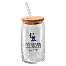 The Memory Company - Colorado Rockies 16oz. Classic Crew Beer Glass with Bamboo Lid - Multicolor
