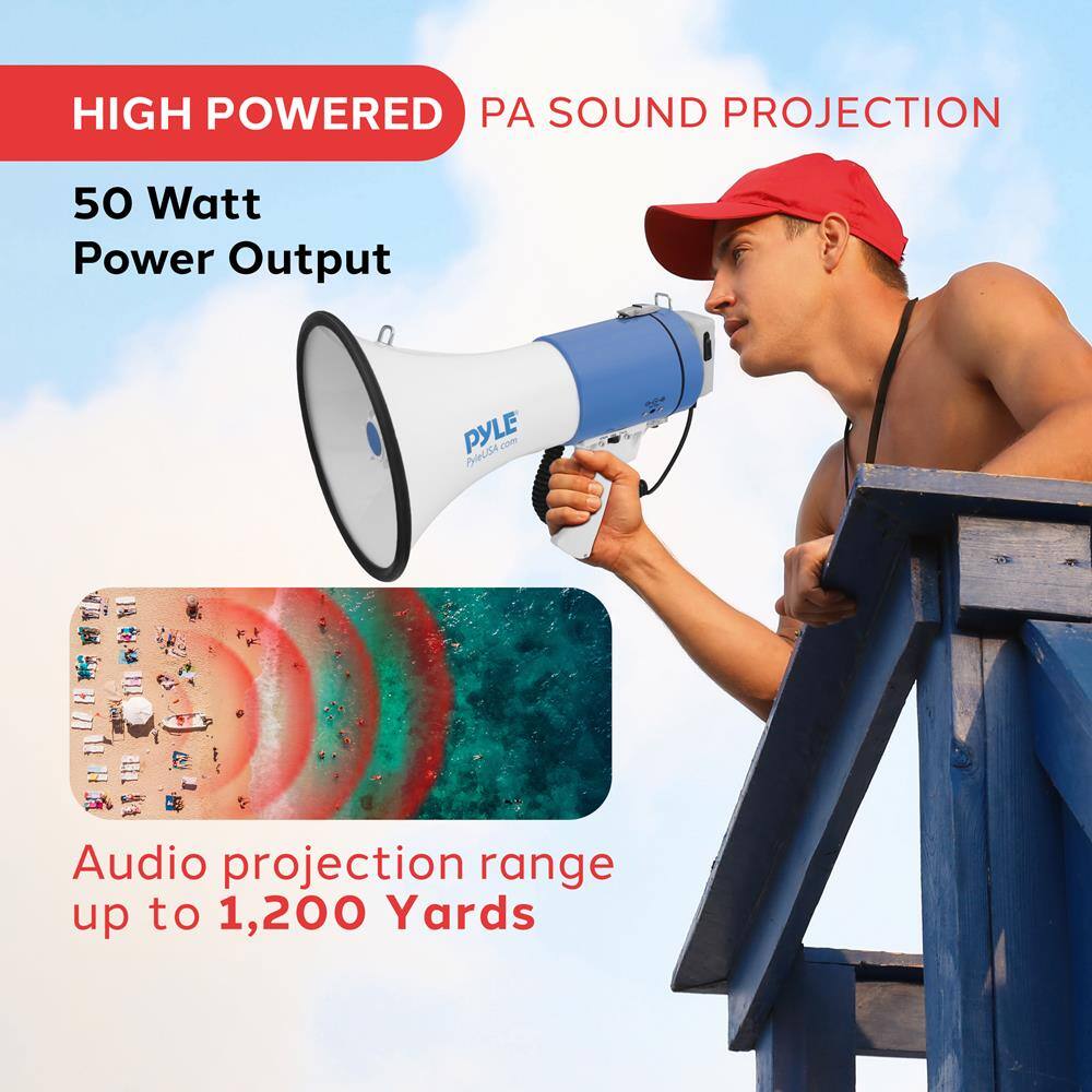 HIGH POWERED PA SOUND PROJECTION

50 Watt Power Output

Audio projection range up to 1,200 Yards