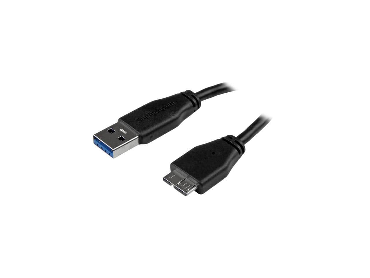 StarTech.com - 15cm (6in) Short Slim SuperSpeed USB 3.0 A to Micro B Cable - M/M