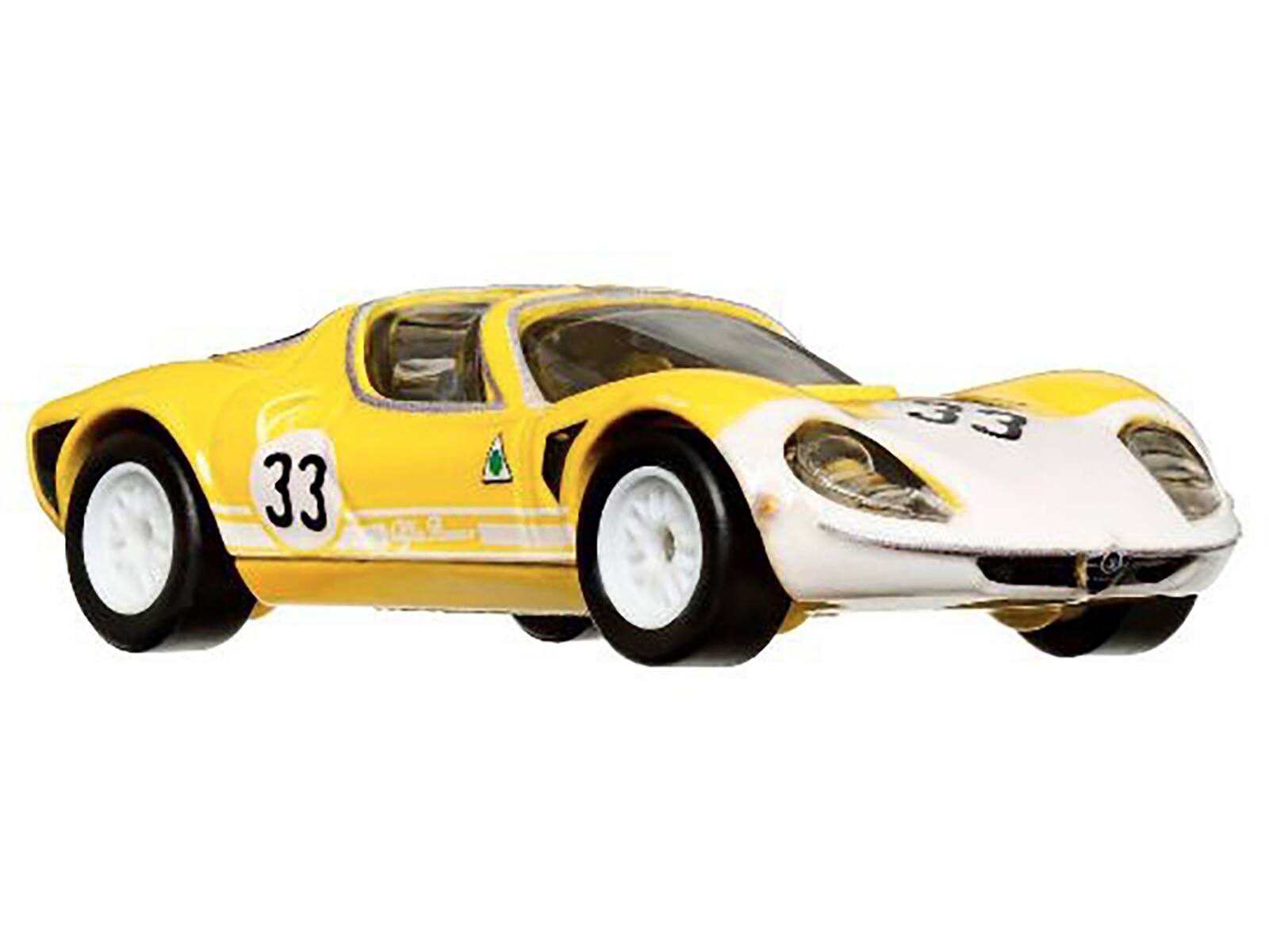 Alt View 1. Hot Wheels - 1969 Alfa Romeo 33 Stradale #33 Yellow and White "Exotic Envy" Series Diecast Model Car by Hot Wheels.