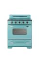 Unique Appliances - 30 in. Wide 5 Elements Classic Retro 3.9 Cu. Ft. Freestanding Electic Convection Range with Glass Top and Storage Drawer - Ocean Mist Turquoise