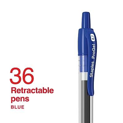 36 Retractable pens  
BLUE  
Staples ProGel