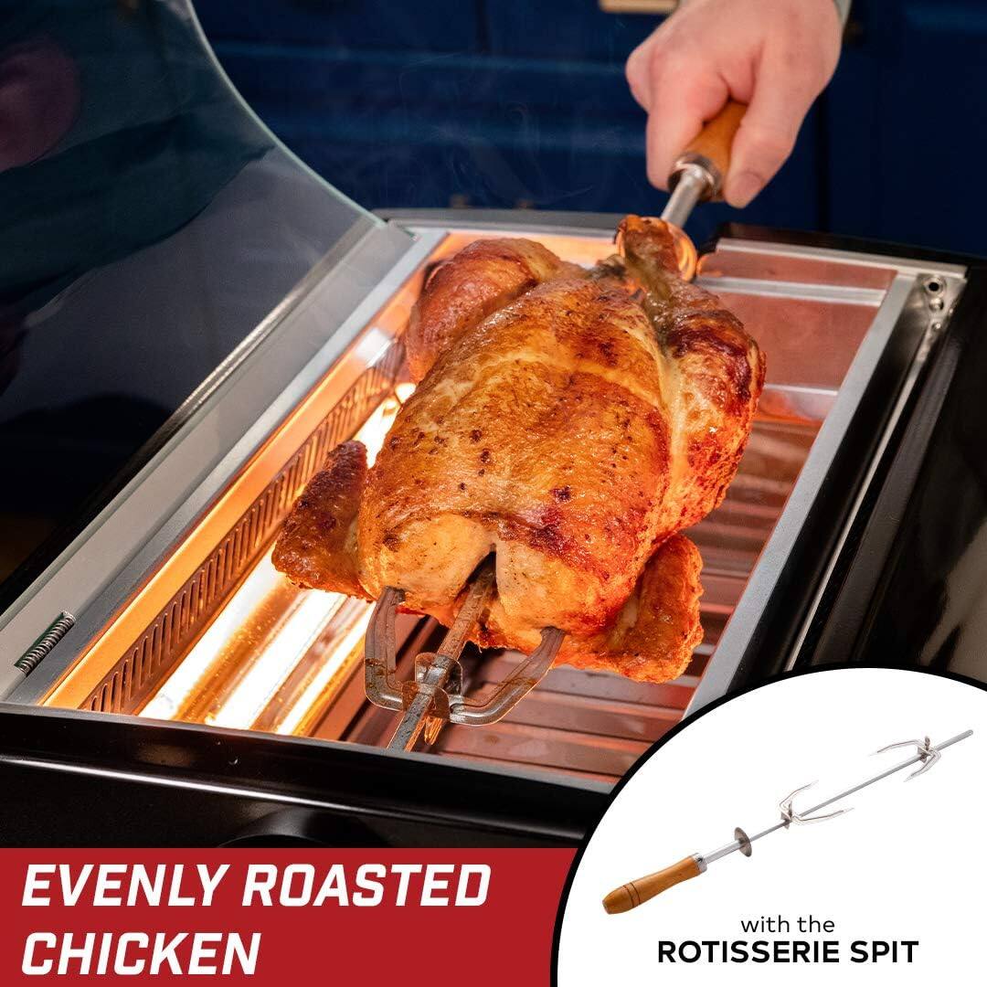 EVENLY ROASTED CHICKEN  
with the ROTISSERIE SPIT