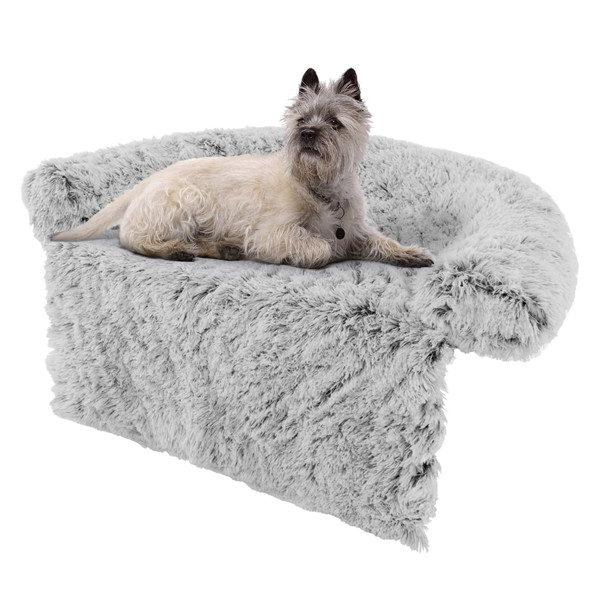 Front. Costway - Costway Plush Calming Dog Couch Bed with Anti-Slip Bottom Plush Mat for Medium Dogs & Cats - Gray.