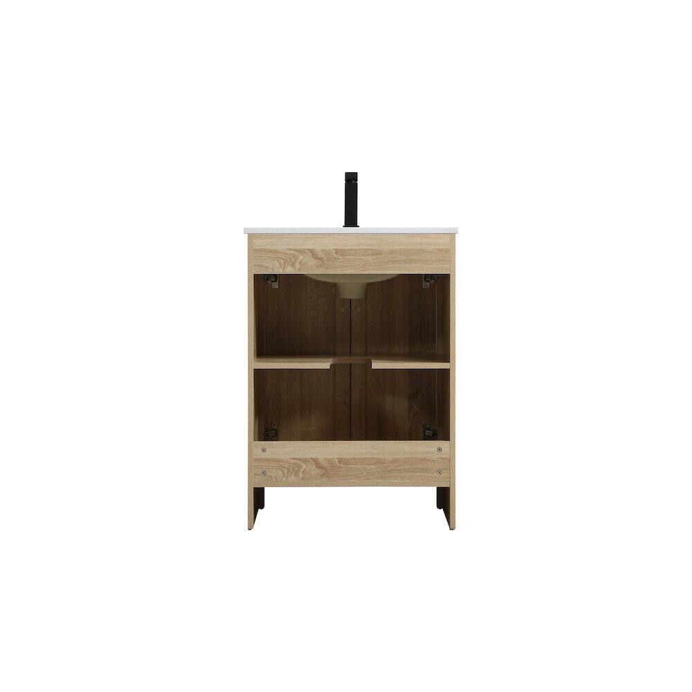 Angle. Elegant Kitchen and Bath - Finnley 24 Inch Single Bathroom Vanity In Mango Wood - Mango Wood.