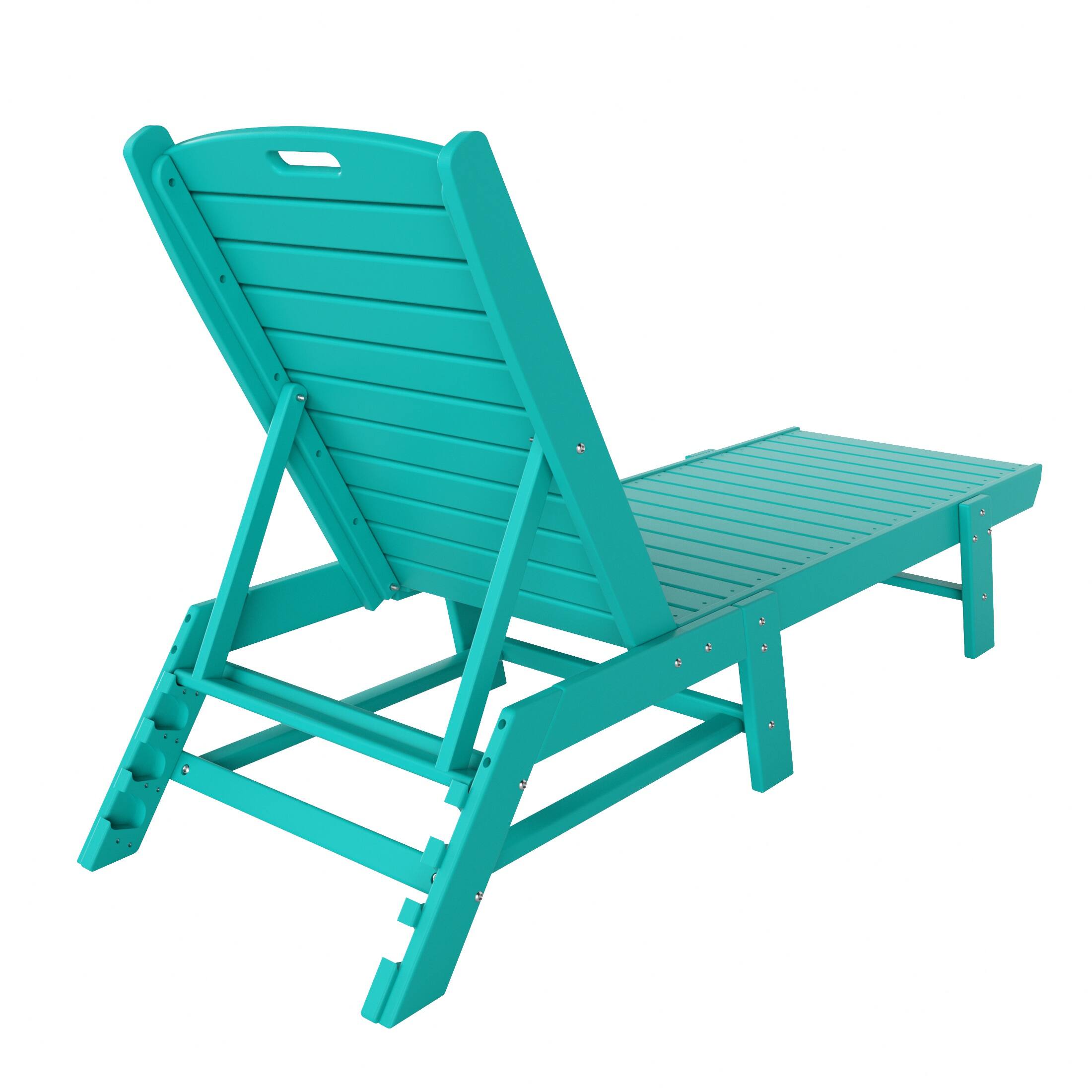 Alt View 1. WestinTrends - WestinTrends Malibu Poly Reclining Outdoor Patio Chaise Lounge Chair Adjustable - Turquoise.