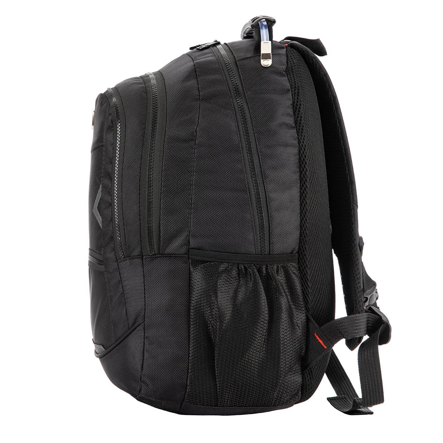 Left. DUKAP - NAVIGATOR Executive Backpack for Laptops up to 15.6''-Inches - BLACK.