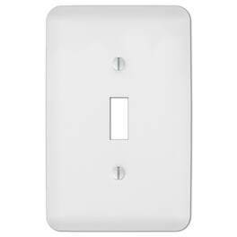 AMERELLE - Capri Paintable Textured 1 gang Stamped Steel Toggle Wall Plate 1 pk - White