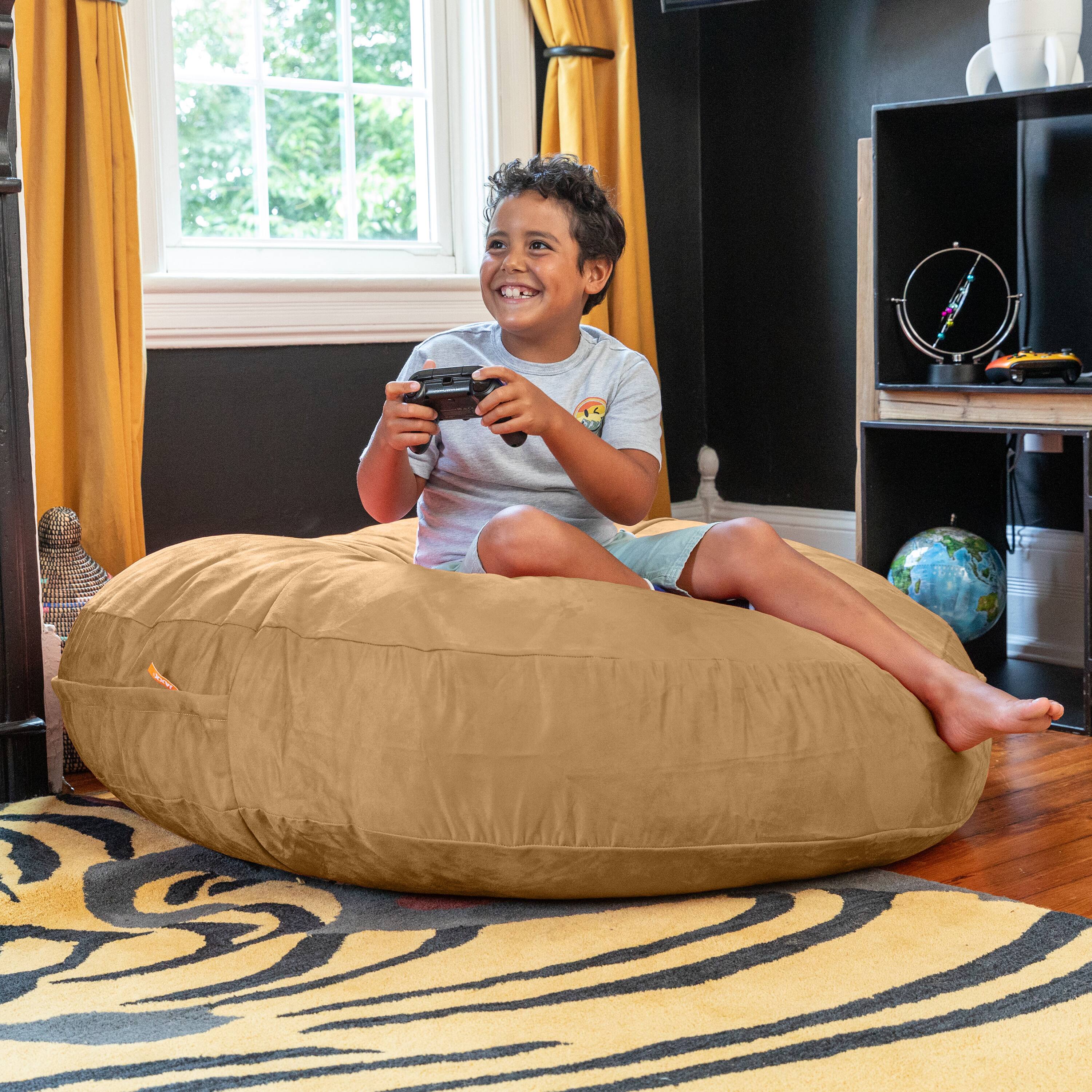 Alt View 2. Jaxx - Jaxx Cocoon 4 Foot Bean Bag Chair and Crash Pad, Camel - Camel.