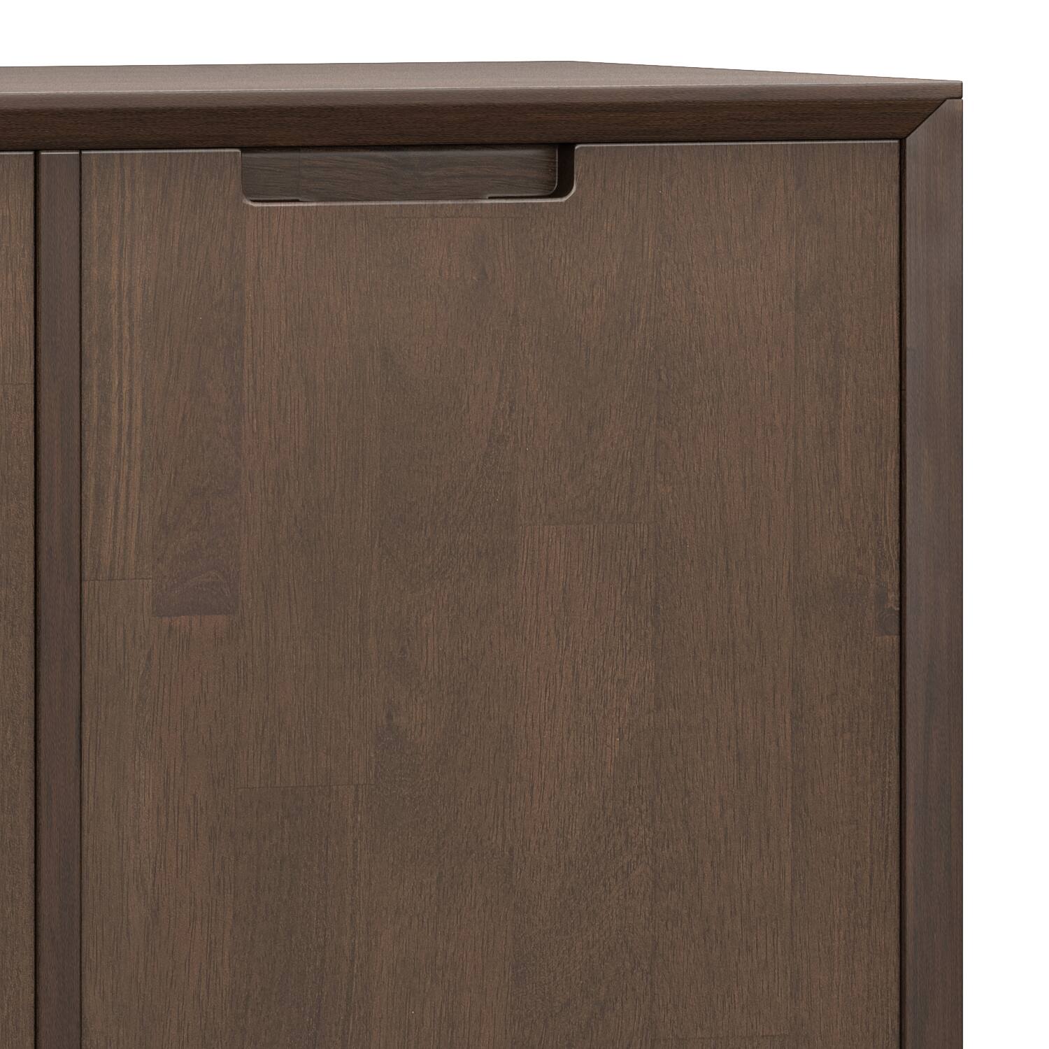 Alt View 6. Simpli Home - Banting Solid Wood 39 inch Storage Cabinet in Walnut Brown (Set of 2) - Walnut Brown.