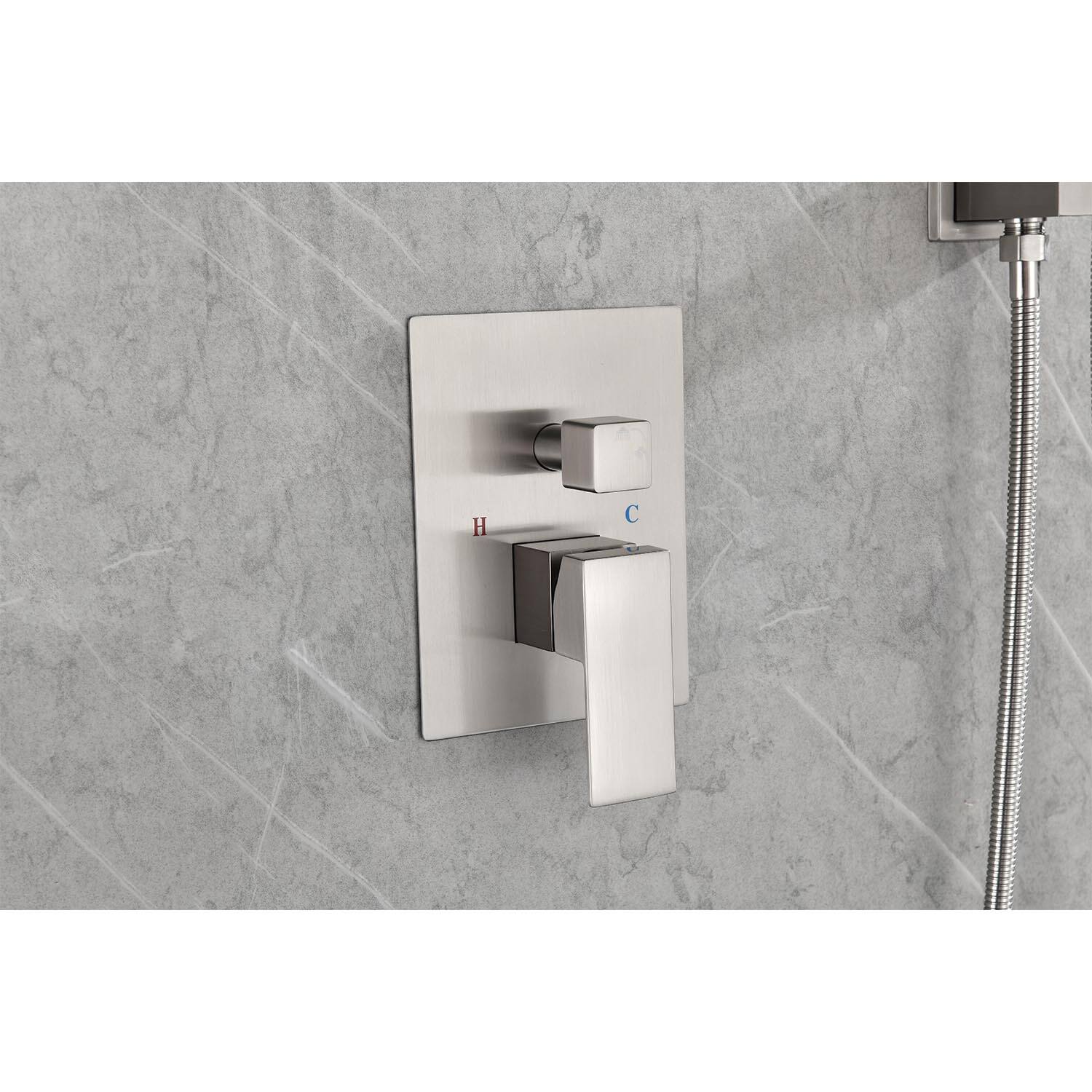 Alt View 9. APRILSOUL - 12 inch Rain Shower Head Systems Wall Mounted Shower - Brushed Nickel.