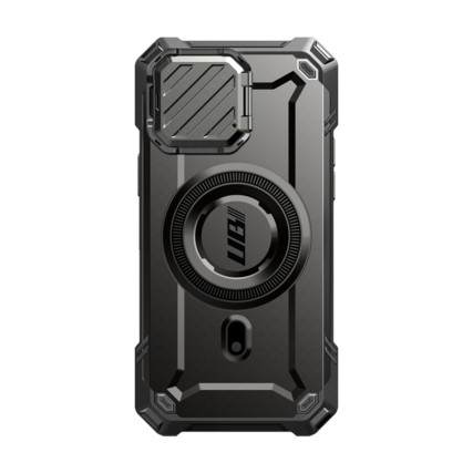 Front. SUPCASE - iPhone 16e Unicorn Beetle MAG XT MagSafe Case - Black.