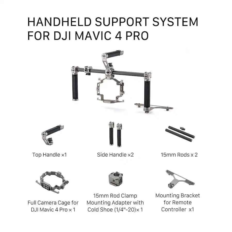 Titanium Cold Setting Tilta Handheld Support System for DJI Mavic 4 Pro Drone, Titanium White ...