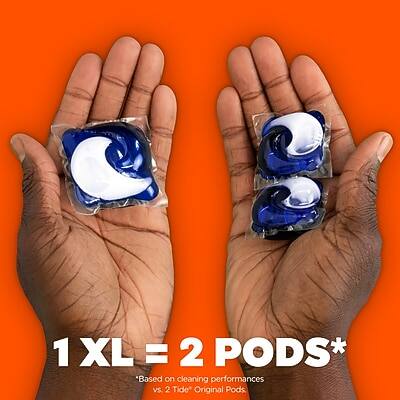 1 XL = 2 PODS*  
*Based on cleaning performance vs 2 Tide Original Pods.