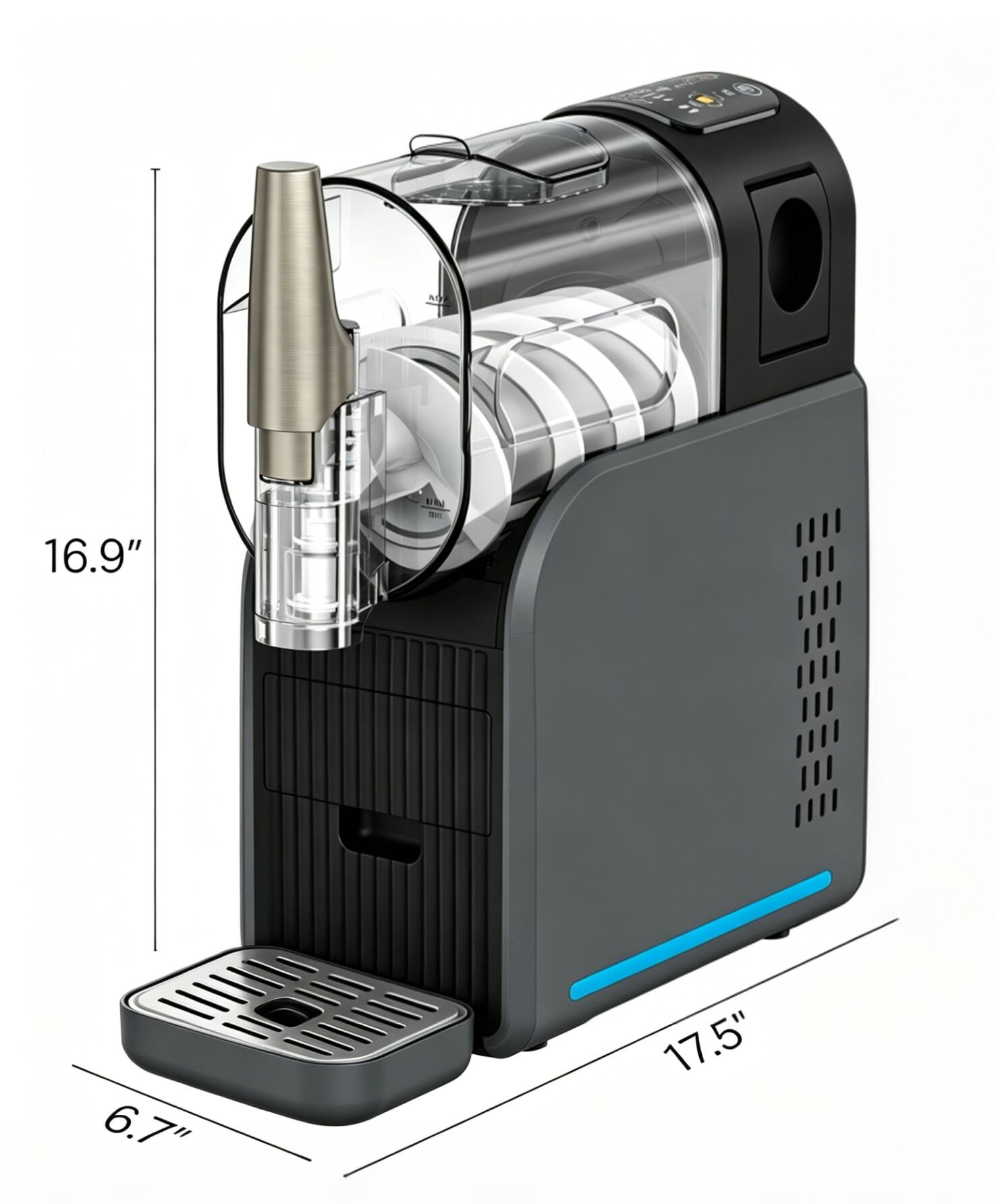AC U 16.9" 6.7" 17.5"