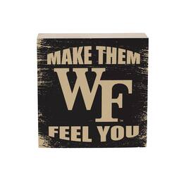 Evergreen Enterprises - Wake Forest Demon Deacons 6" Square Fan Chant Wood Block Shelf Sign - Multicolor