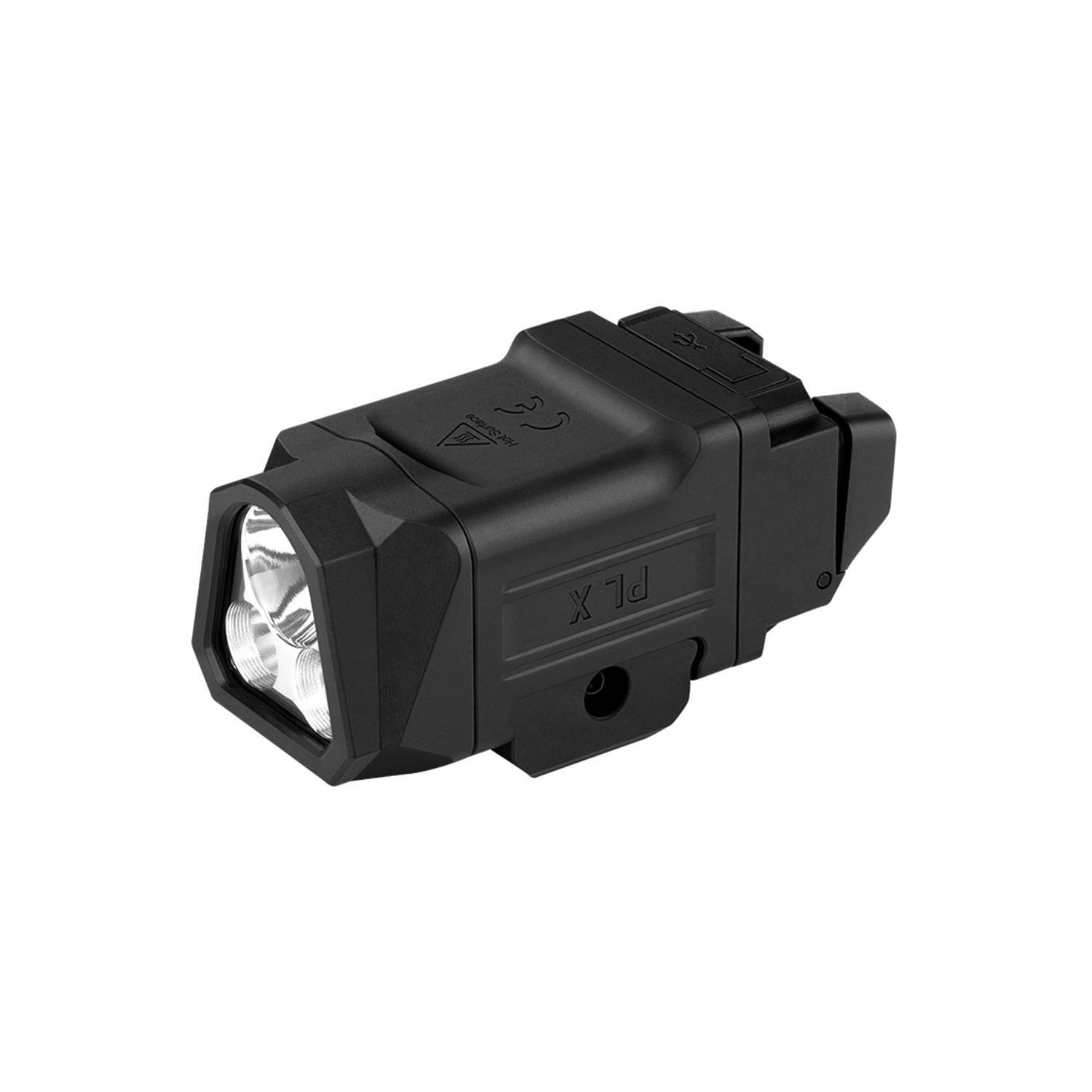 Angle. OLIGHT - OLIGHT PL X Tactical Dual Beams Rechargeable USB-C Flashlight (Matte Black).
