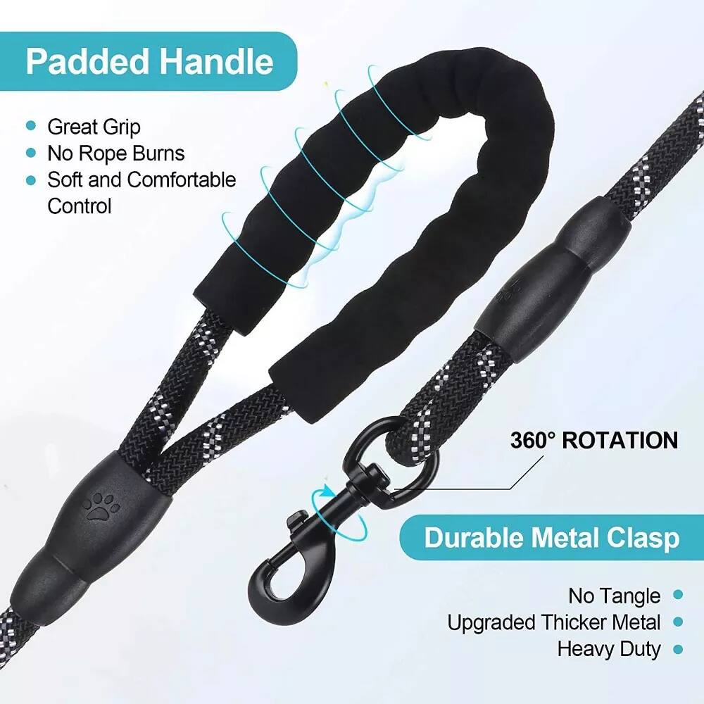Padded Handle  
- Great Grip  
- No Rope Burns  
- Soft and Comfortable Control  

360° ROTATION  

Durable Metal Clasp  
- No Tangle  
- Upgraded Thicker Metal  
- Heavy Duty