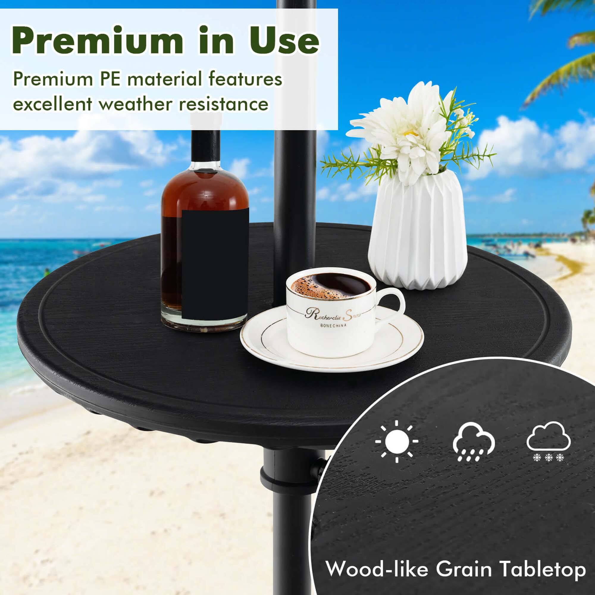 Premium in Use Premium PE material features excellent weather resistance Rectangular S SONECHINA Wood-like Grain Tabletop
