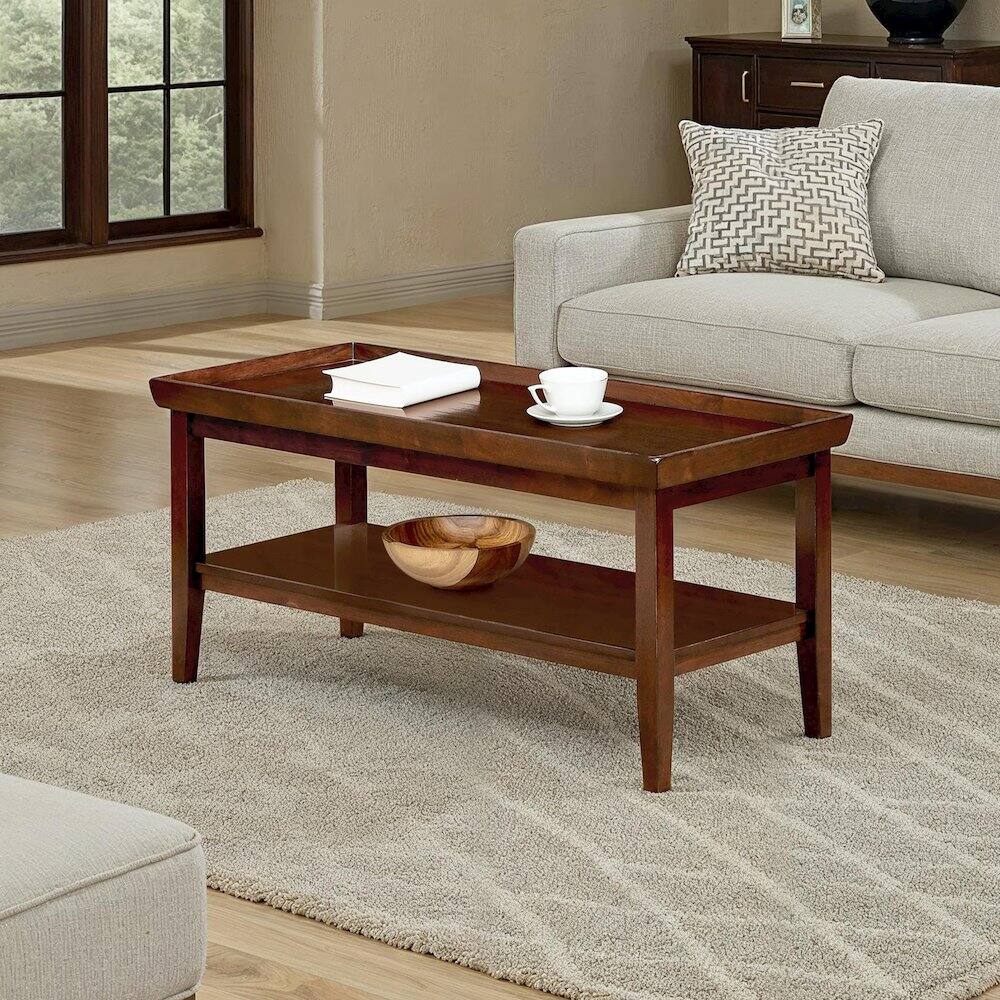 Left. Convenience Concepts - Ledgewood Coffee Table with Shelf - Espresso.