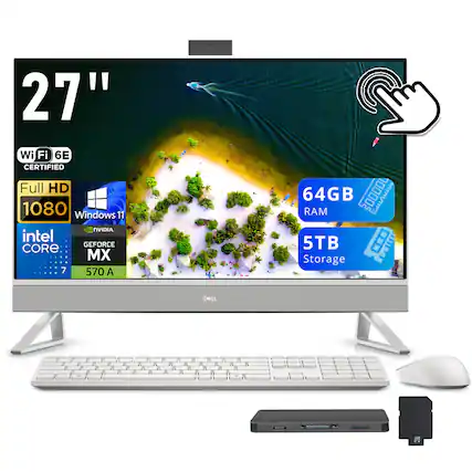 27" Wi-Fi 6E Certified Full HD 1080p Windows 11 NVIDIA Intel Core i7 570 A 64GB RAM 5TB Storage