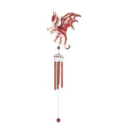 FC Design - 44" Long Red/Gold Flip Wings Wind Chime with Copper Gem Outdoor Patio or Garden Hanging Decoration - Multi-Color