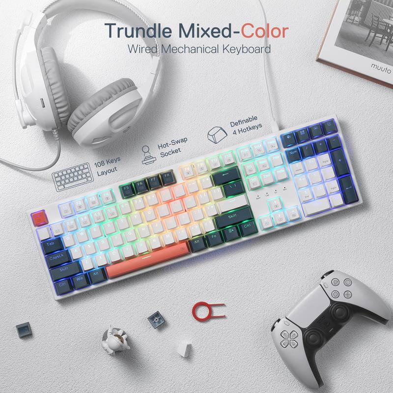 Trundle Mixed-Color Wired Mechanical Keyboard

- 108 Keys Layout
- Hot-Swap Socket
- Definable 4 Hotkeys

muuto

$28