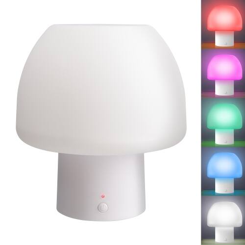 Back. Xtreme - Multi-Color LED Accent Mushroom Lamp with White Base and Remote Control - White.