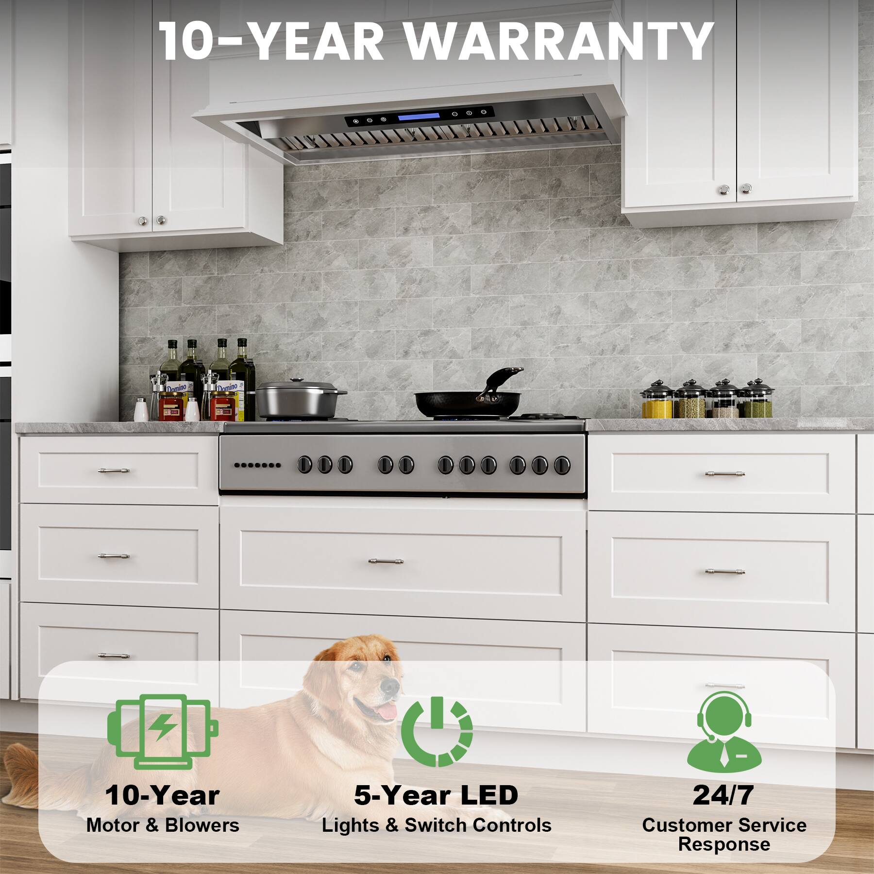 10-YEAR WARRANTY

10-Year Motor & Blowers  
5-Year LED Lights & Switch Controls  
24/7 Customer Service Response