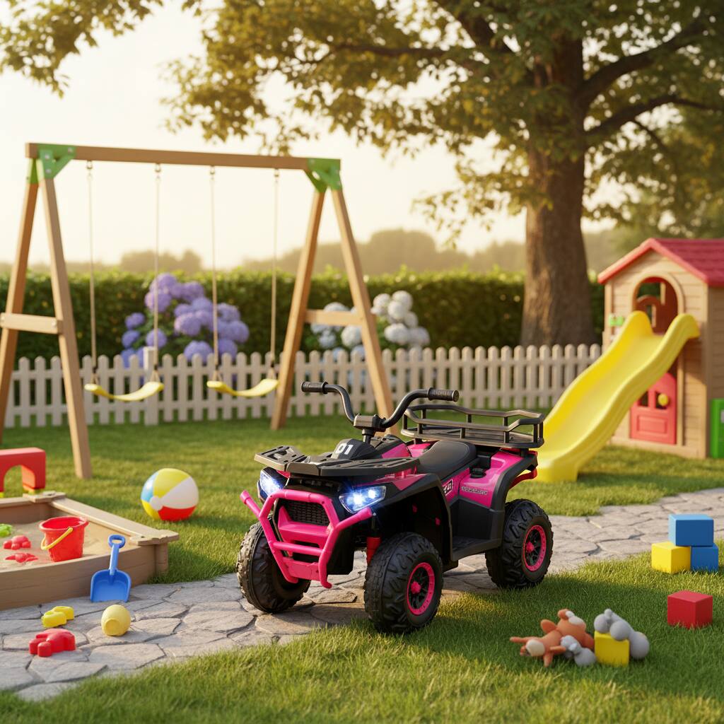 Alt View 1. Costway - Costway 24V Kids Ride on Electric ATV Car Toy with Spring Suspension & LED Lights USB - Pink.