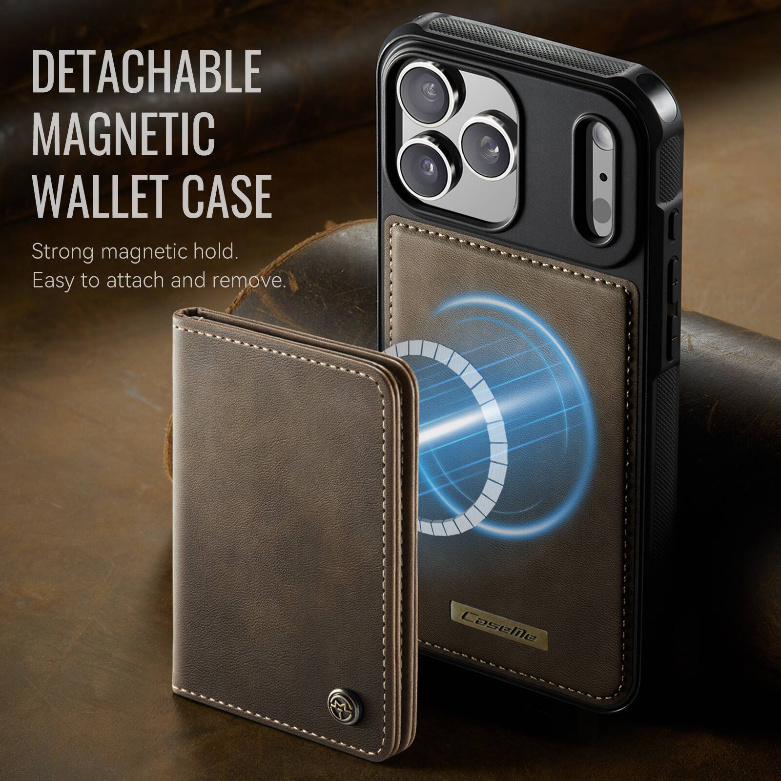 DETACHABLE MAGNETIC WALLET CASE

Strong magnetic hold. Easy to attach and remove.

Caselile