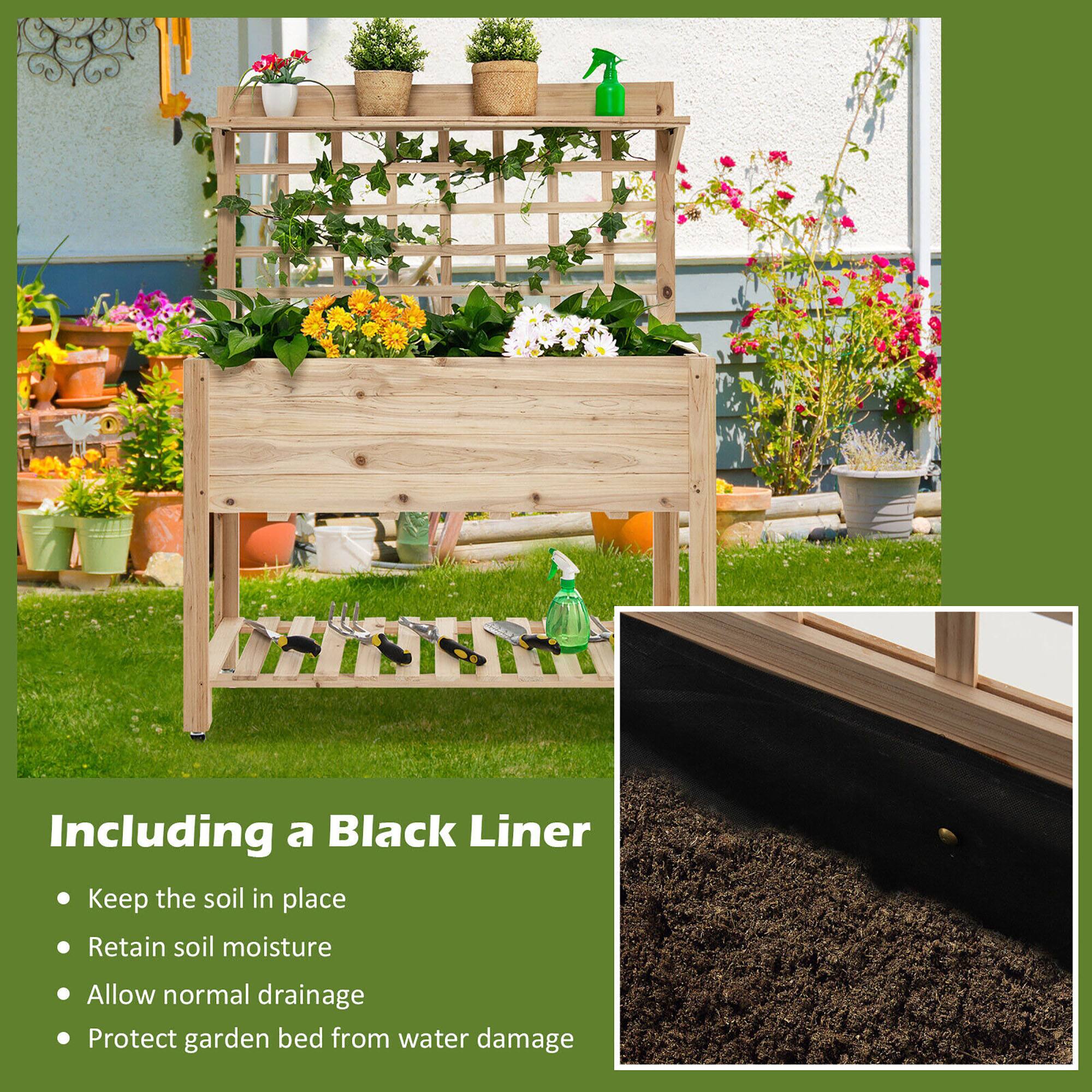 Including a Black Liner

- Keep the soil in place
- Retain soil moisture
- Allow normal drainage
- Protect garden bed from water damage
