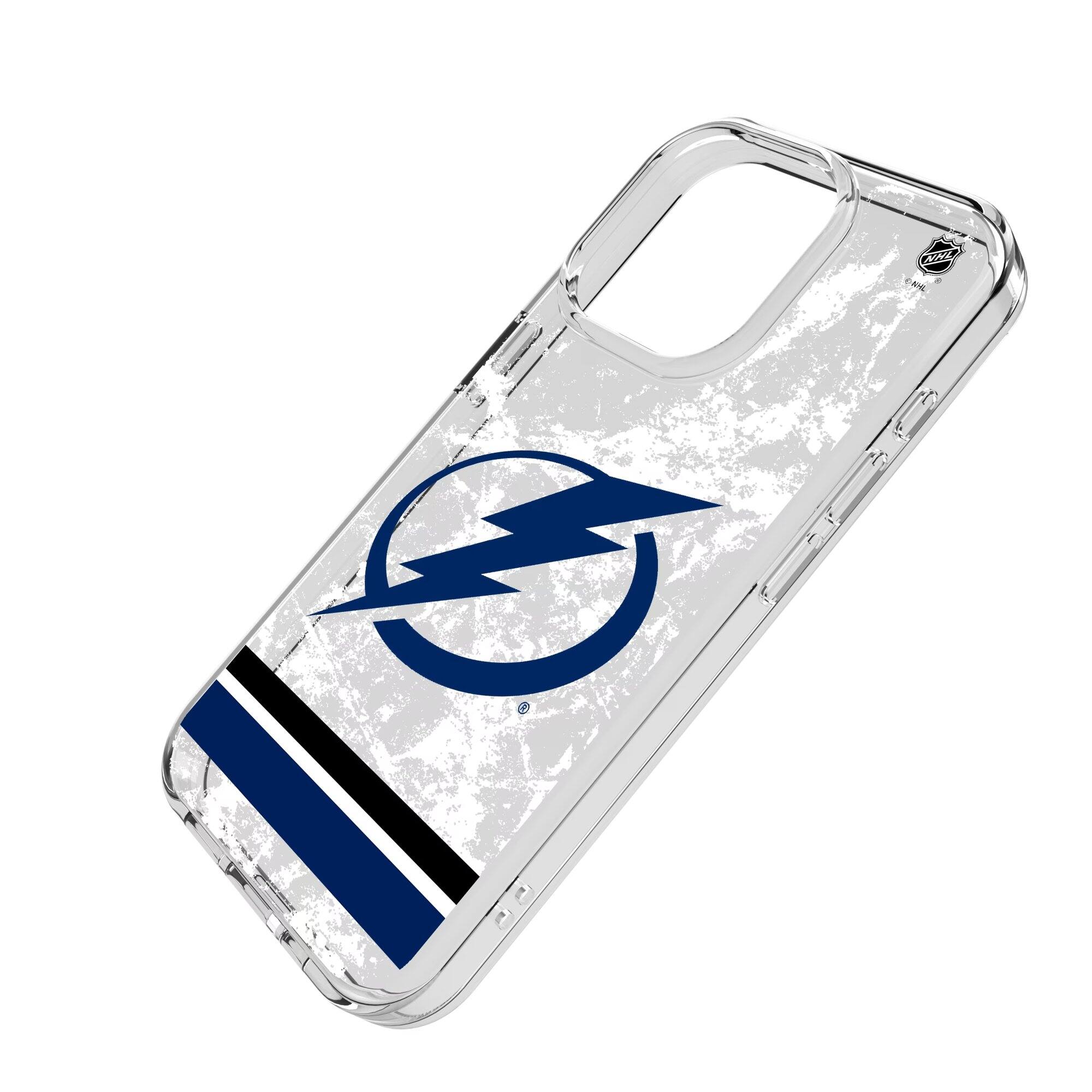 Alt View 1. Keyscaper - Tampa Bay Lightning iPhone Stripe Clear Ice Case - 16 - Multicolor.