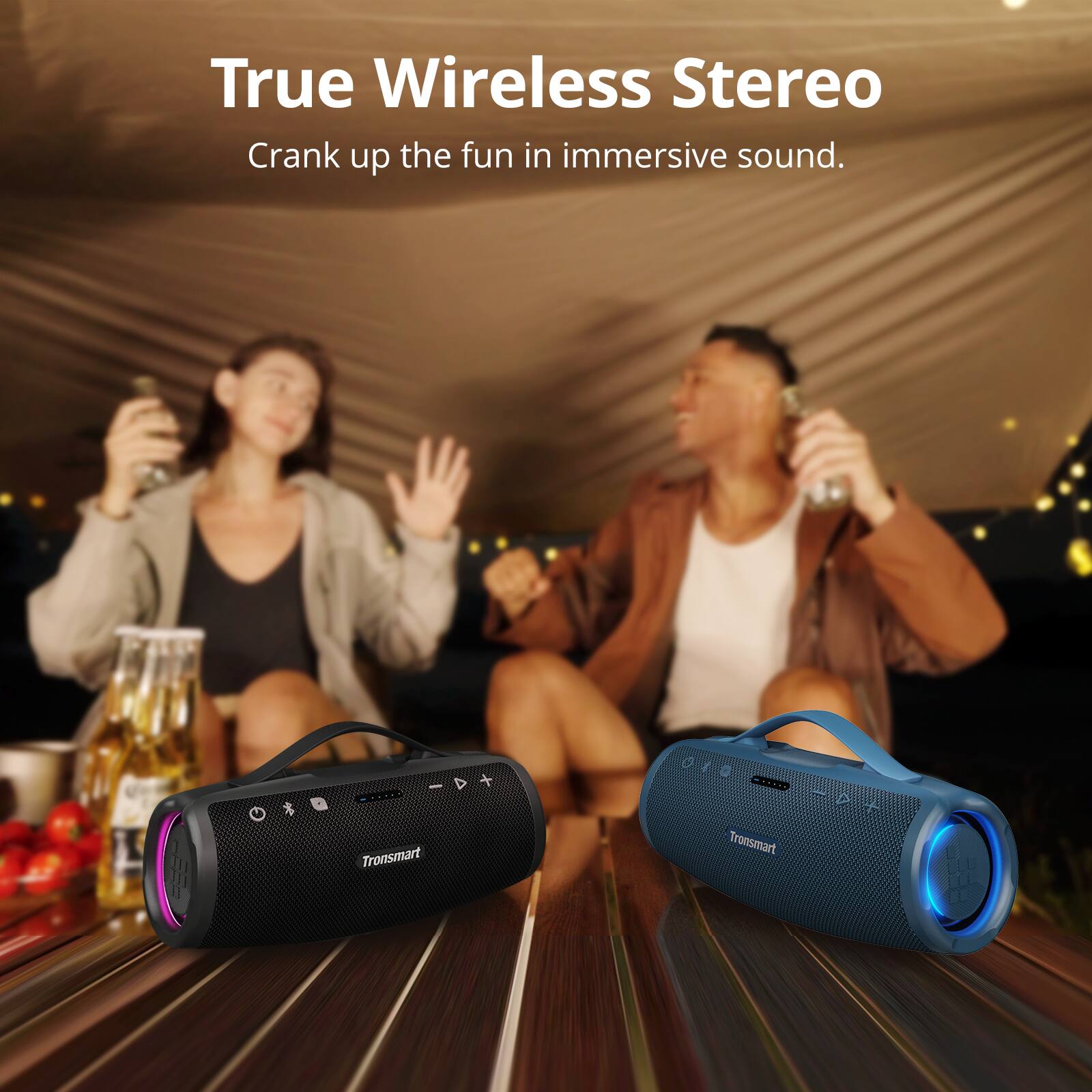True Wireless Stereo: Crank up the fun in immersive sound.