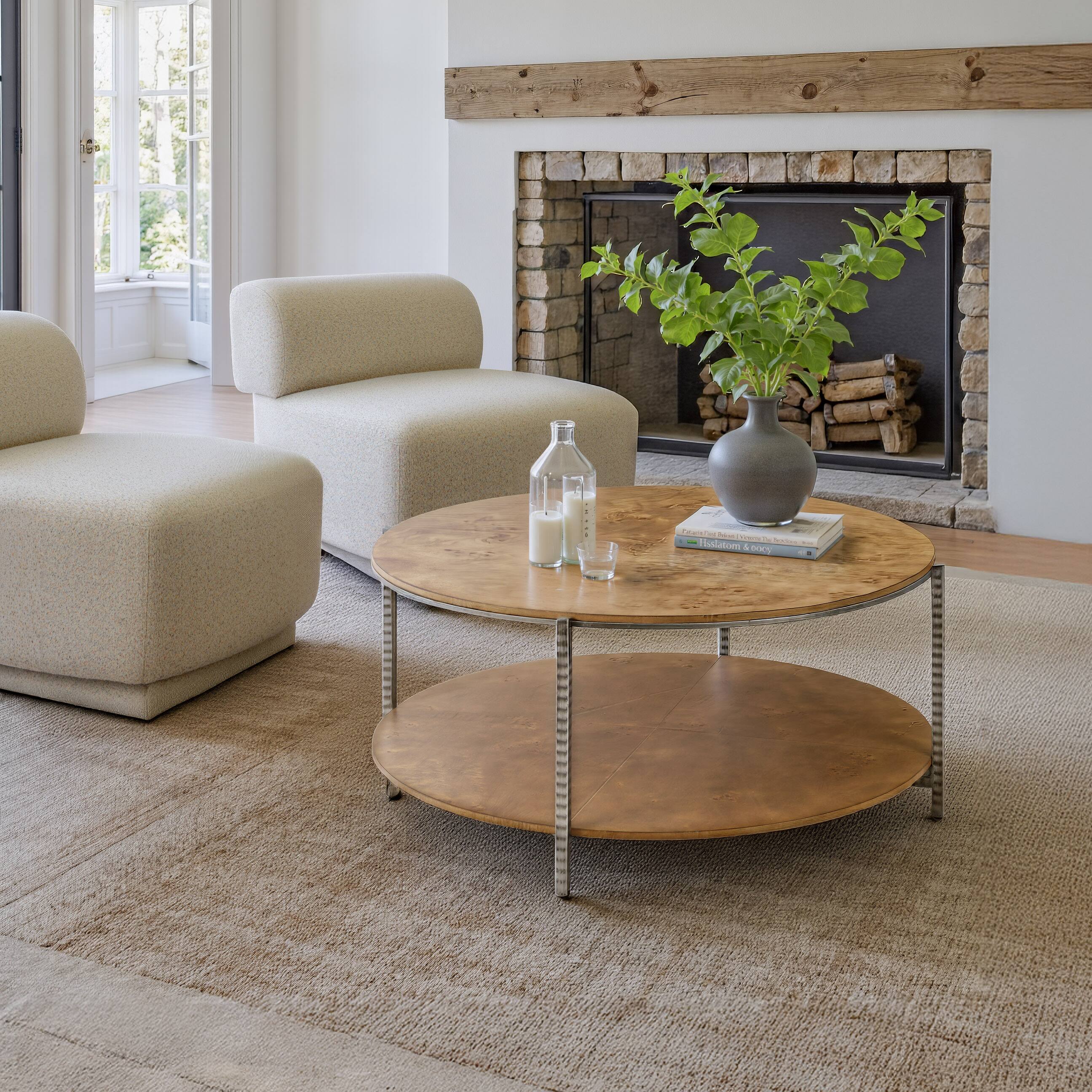 Angle. Hivvago - Adna Coffee Table Brown - Brown.