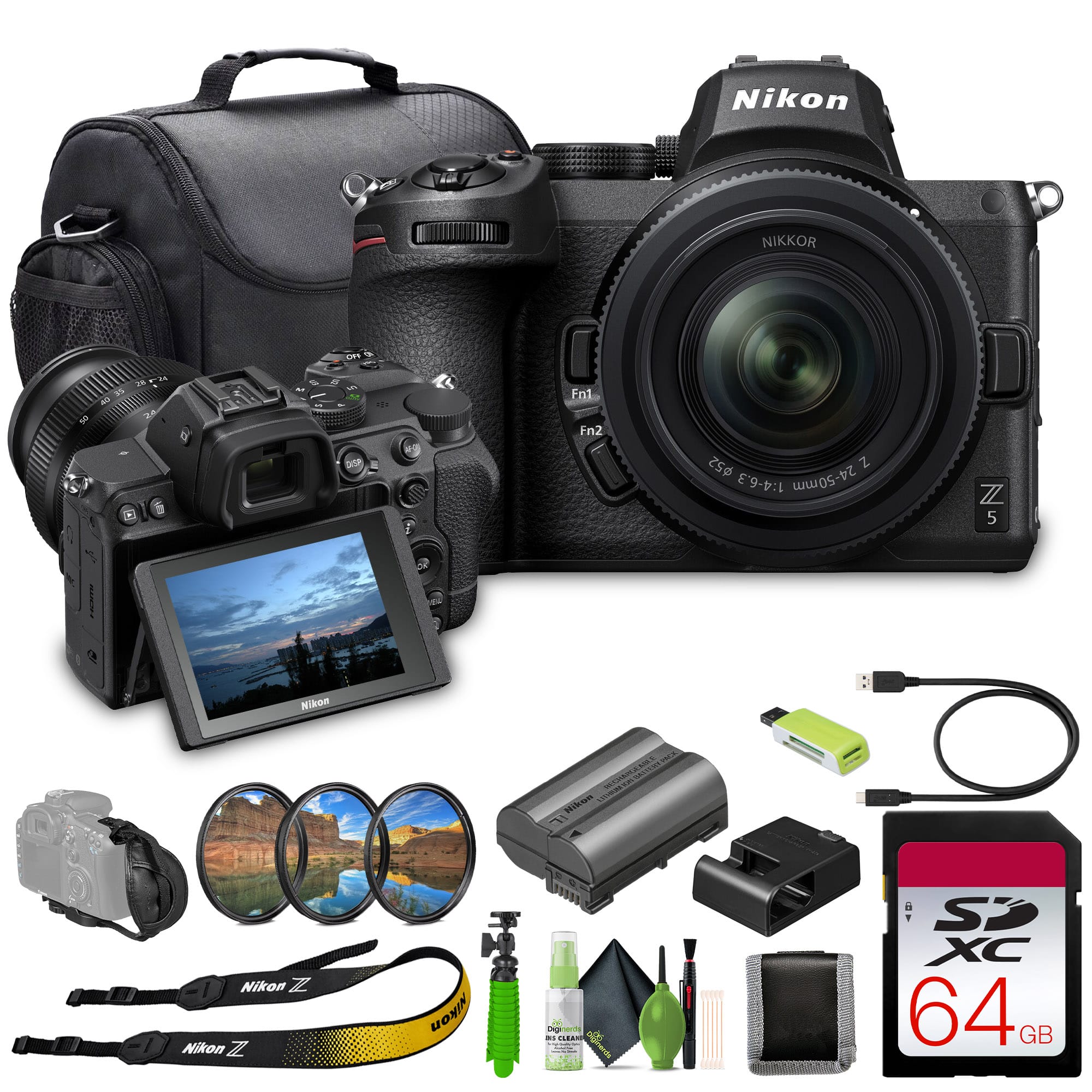 Nikon - Z5 Mirrorless Full Frame Camera w 24-70mm f/4 Lens Kit (NIZ52470LK) Bundle (International Version)