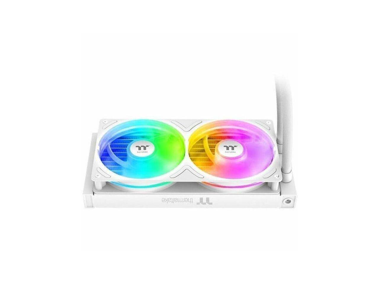 Alt View 2. Thermaltake - Thermaltake TH240-S V3 ARGB Cooler; Intel/AMD; 240mm Fan; LCD; Rotatable Pump; Snow; CL-W471-PL12SW-A - Snow.