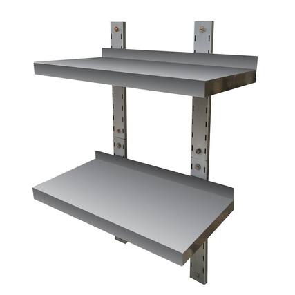 Front. Sportsman Pro-Series - Sportsman Series Stainless Steel Double Wall Mount Shelf - Silver.