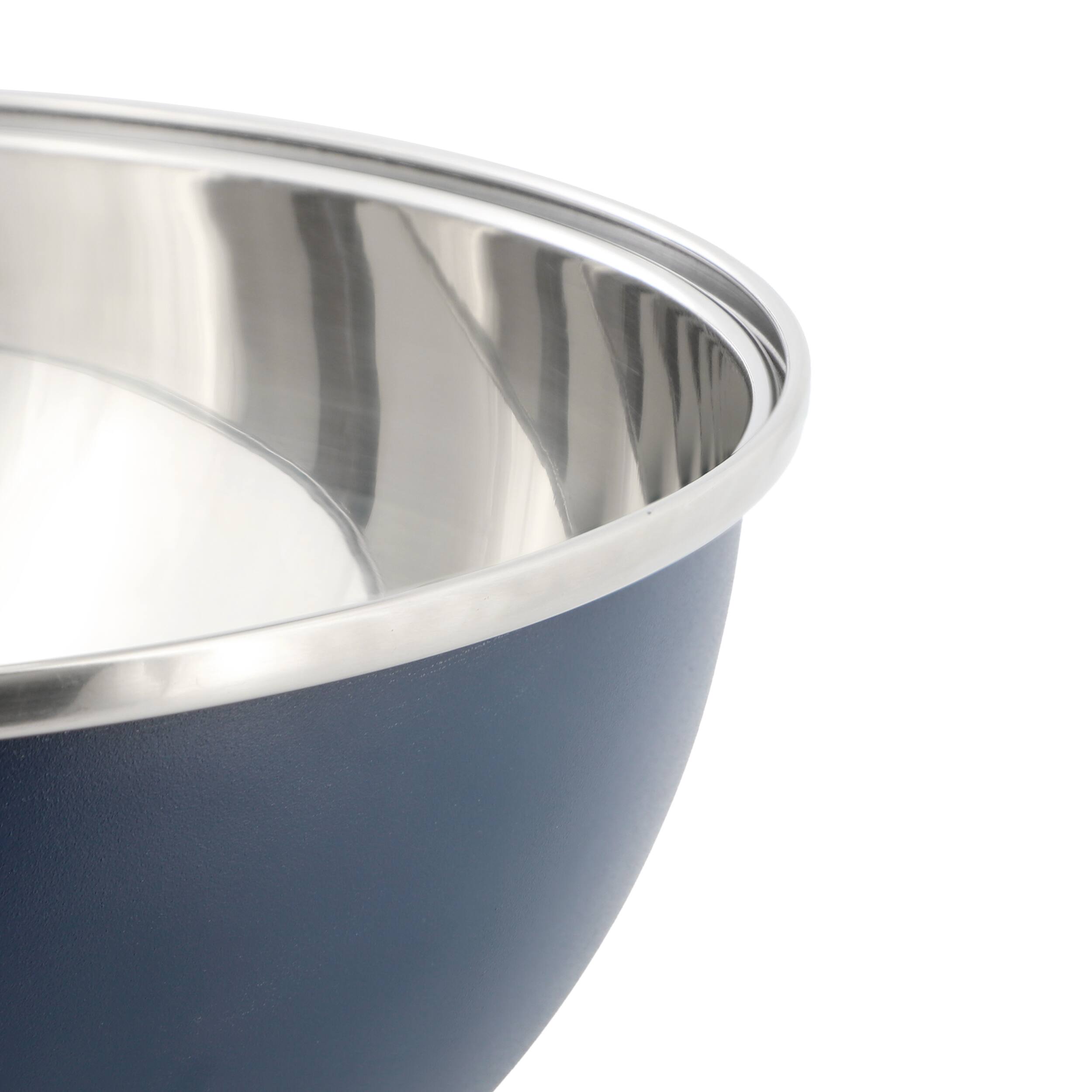 Alt View 3. Oster - Oster Corden 5 Quart Stainless Steel Mixing Bowl in Blue with Nonslip Base.