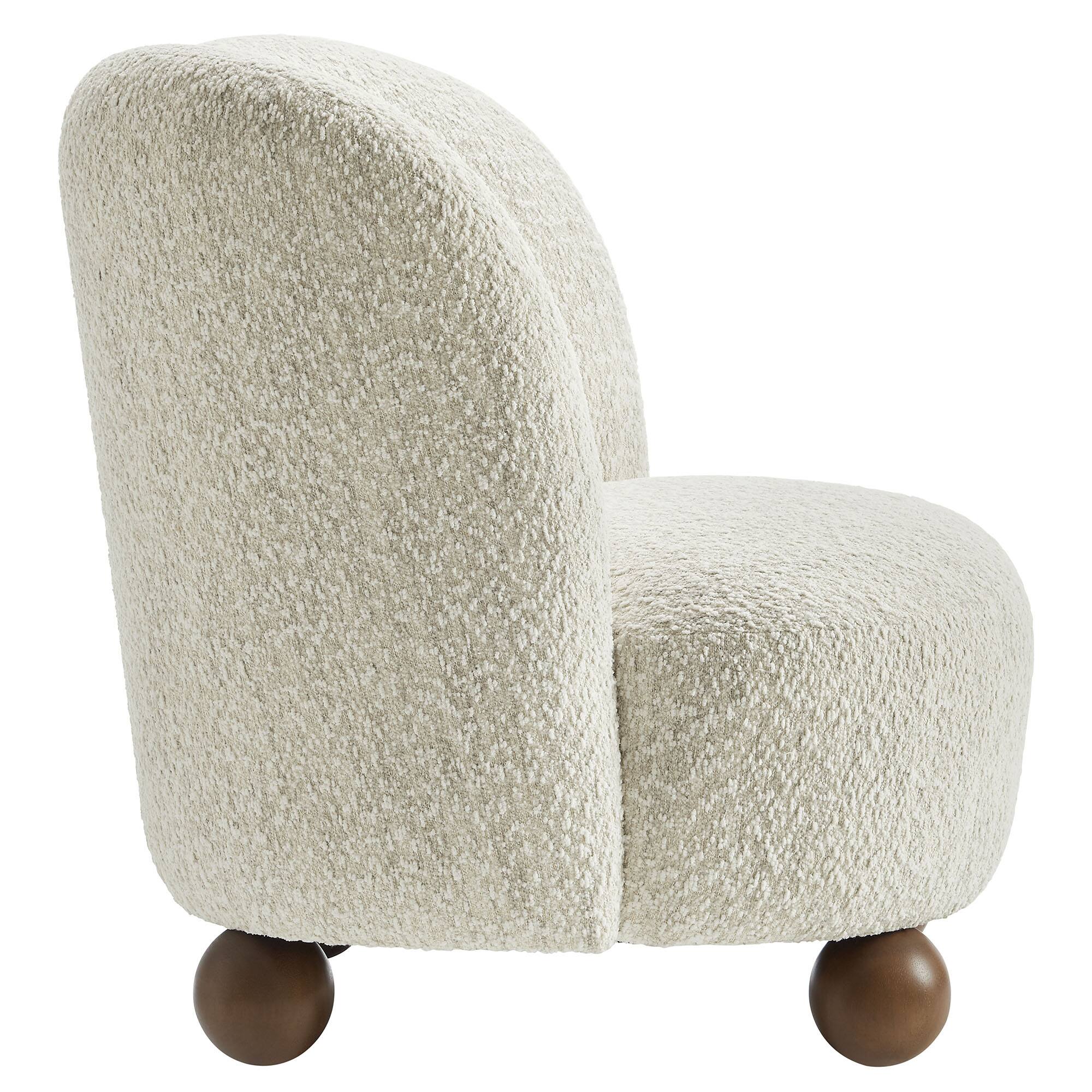 Alt View 2. Modway - Monroe Boucle Fabric Accent Chair by Modway - Pearl Walnut.
